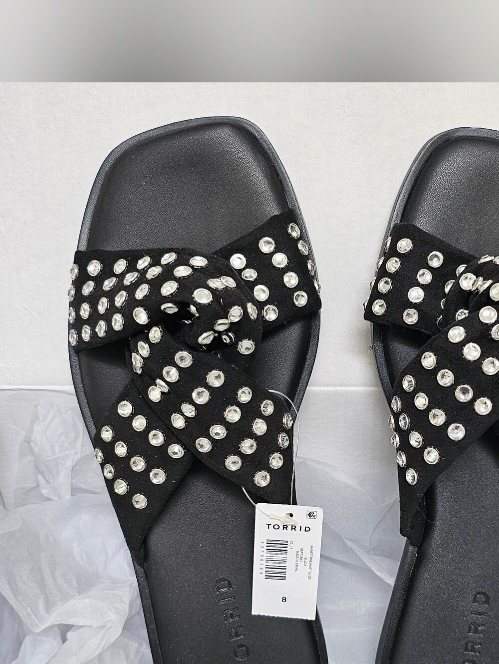 Torrid Rhinestone Knot Slide Sandals Size 8 WW